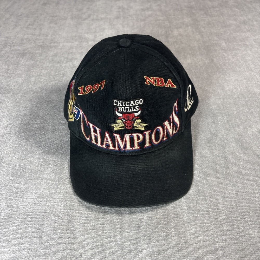 Logo Athletic Chicago Bulls 1997 NBA Finals Cap Black One Size Snapback Hat